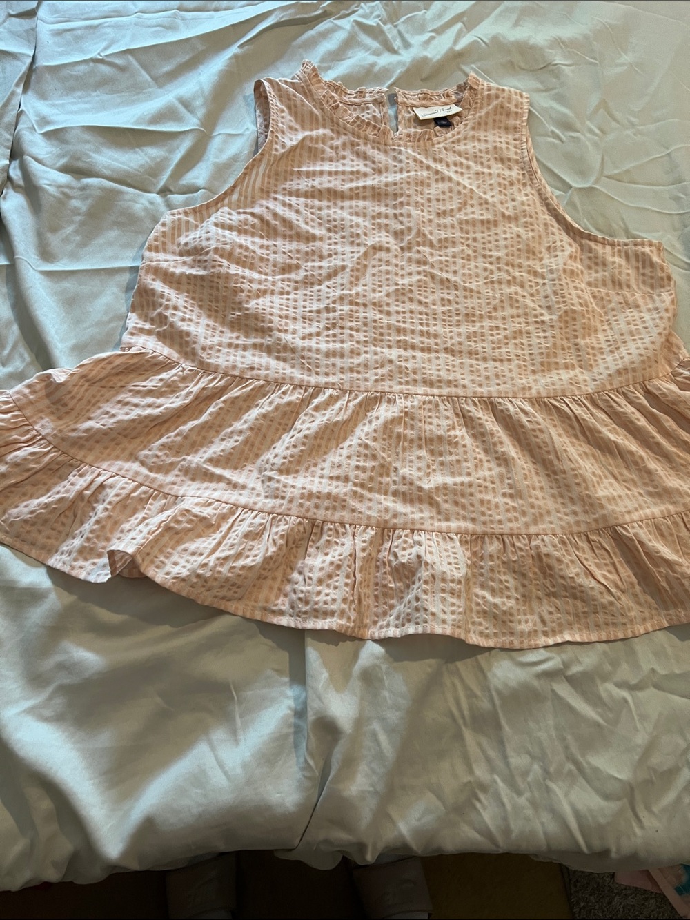 Universal Thread Peach Waffle Ruffle Hem Sleeveless Tunic
